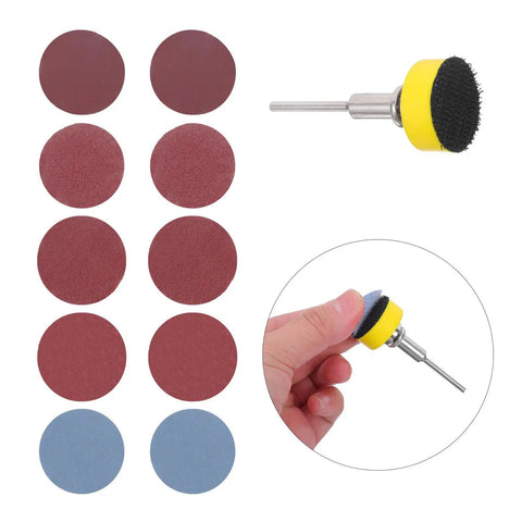 100 Pcs Sanding Disc Kit For Rotary Tool Grit Range 100 180 240 1500 3000 With Round Discs And Mini Discs For Drill Polishing And Multimaterial Finishing For DIYers And Pros, mixed discs