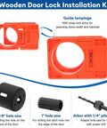 All-In-One Door Installation Kit With Hinge Jig, Lock Bore Template, And Latch Mounting Tools, Hole Saw, Drill Bit