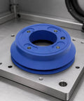 Vacuum Suction Cup With Threaded Mount, Round Rubber Gripping Part That Grabs Materials Securely, NBR Wear-Resistant, Oil-Resistant Body, Recessed Center Design, Built For Equipment Setups And Factory Use VA DBD100 on metal fixture