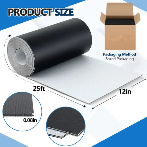 Heavy Duty Black Conveyor Belt 12 Inch Wide 25 Foot Long PVC Fabric Drive Belt With One Side 120 Cover