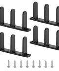 4 Pack Sliding Closet Door Floor Guides With Screws Black ABS for One And Three Eighths Inch Thick Doors