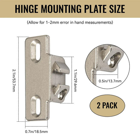 Heavy Duty Hinge Mounting Plate Replacement For One Third Eighth Inch Overlay Compact Thirty Three Cabinet Hardware Plug And Play Straight Swap For Face Frame Kitchen Cabinet Doors Total Knockout Fit With Zero Hassle Assembly B033360Ni Compatible