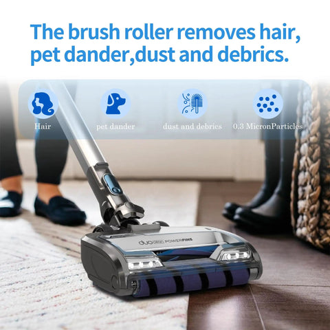 Soft Brushroll Replacement For Shark Vertex DuoClean PowerFin Upright Vacuums cleaning floor with brush roller