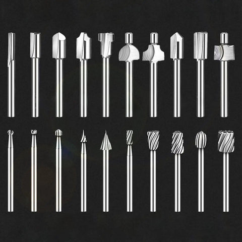 Get These 10 Pcs HSS Rotary Router Bits For Woodworking And Carving! High speed steel router bits in various shapes.