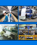 Dead Nuts Accurate Rolling Measuring Wheel For Instant Foot Tracking in a textile manufacturing area displaying various machinery.