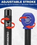 WORKPRO 2-piece automatic center punch set; knurled metal bodies, one with black top and one with blue cap