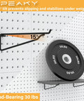 Heavy Duty Black Pegboard Shelf Holders For Thin Metal Walls Four Pack Storage Rack Eight By Sixteen Inch Display Hooks Tough As Nails Garage Organization System Is A Real Winner with 30 lbs load-bearing hooks.