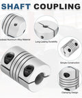 2 Pack Flexible Shaft Couplers 6mm To 6mm Bore, 20mm Length, 15mm Diameter Aluminum Alloy Clamp Joints For Stepper Motors, 3D Printers, CNC Machines, DIY Encoders And Power Transmission, anodized aluminum clamping design