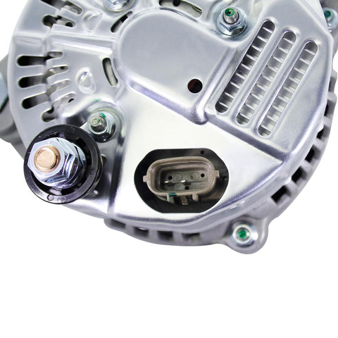 Premium Plug-And-Play Replacement Alternator For 2006 To 2012 Kia And Hyundai V6 Cars And SUVs Fits Azera Santa Fe Sonata Entourage Veracruz Sorento Sedona Borrego With 3.3L And 3.8L Engines OE Numbers 11191N 102211-3102 37300-3C120 02131-9153 close-up of connector and housing