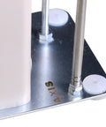 Portable Automatic Bobbin Winder for Sewing Machines With Thread Spool Pin And Guide Rods No Fuss Easy To Use Compatible With Juki Janome Brother Singer Quilting Embroidery Max Outside Diameter 1.1 Inches Hole 1/4 Inch Width 0.46 Inch 110V close-up of metal base and guide rods