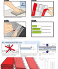 Visual guide for VHB acrylic foam tape usage and bonding process with key steps and instructions.