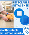Blue Metal Detectable Bandages For Food Service, 150 Count Waterproof Adhesive Patches With Nonstick Pad, in kitchen