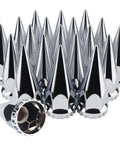 33mm Thread On Spike Lug Nut Covers For Semi Trucks Chrome ABS Plastic Pointed Screw On Lug Nut Caps Pack Of 20