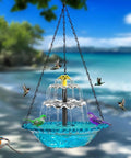 Solar Cascade Hanging Bird Bath Fountain For Outdoor Gardens No Wires Required Easy Setup Solar Powered Cascade Bird Bath Pump