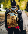 Curly Wool Ram Vintage Printed Unisex Backpack with Large Capacity, Durable Polyester, Breathable Fabric, Smooth Zipper, The Go To Everyday Daypack for School, Travel, and Daily Use
