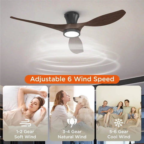Pretty Sweet 52 Inch Ceiling Fan With Bright Led Lights And Wireless Remote Control showcasing adjustable wind speeds and light.