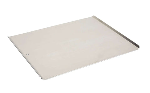Wear-Ever Aluminum Cookie Sheet Pan 17 by 14 Inches, heavy gauge bake tray with two curved edges, shown at an angle.