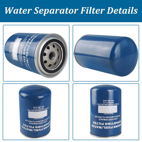 Water Separator Filter 10 Micron For Yamaha MAR-FUELF-IL-TR Sierra 18-7866 Mallory 9-37807 Outboard Motors Two Pack Replacement