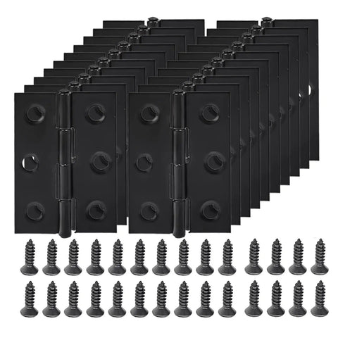 Black Stainless Steel Cabinet And Drawer Butt Hinges With Screws 45mm By 31mm 1mm Plate Flat Folding Hinge Set For Dry Indoor Use