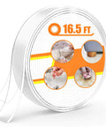 Non Slip Furniture Pads For Hardwood Floors Or Rugs, Heavy Duty Grip Leg Protectors, Clear Silicone Gel Pads, 16.5 Ft Roll