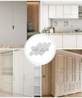 Heavy Duty Stainless Steel Shelf Brackets Set With Four Hole Flat Brackets And 120 Screws displayed next to cabinetry