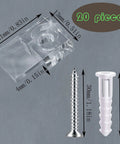 20 Piece Heavy Lifter Plastic Mirror Mounting Clips Kit With Premium Stainless Screws showing clip dimensions and screw details.