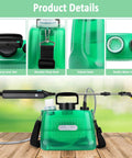 Cordless 1.35 Gallon Battery Powered Sprayer for Lawn and Garden with No Fuss Self Priming Pump Four Nozzles and Four Spray Modes