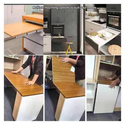 Heavy Duty 50 Inch Drawer Slides With Full Extension Soft Close Dampers And Silent Wheels Thickened Steel Ball Bearing Cabinet Tracks That Move Smooth As Butter shown in kitchen with multiple drawer setups.