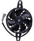 Badass 4 Inch Universal Motorcycle Radiator Cooling Fan Electric Water And Oil Cooler For Dirt Bike Atv Motocross 12 Volt 300 Cfm Waterproof Plug Keep Things Chill Upgrade, top view showing blades and connector.