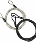 Outdoor Travel Security Cable Lock 3mm Braided Steel Wire Rope With Double Loop 3.3ft Length Weatherproof Coated 2 Pack