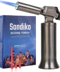 Big Flame Butane Torch Refillable Blow Torch for Cooking BBQ Welding Soldering with box and accessories