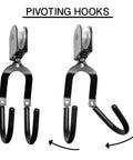 Ceiling Mount Bike Hoist Set Of 2 With Pulley System And Bike Hangers Easy Overhead Storage For Garage Or Workshop Holds Up To 55 Lbs Each Heavy Duty Rope Smooth Operation Space Saving pivoting hooks with black coated hooks and pulley wheels