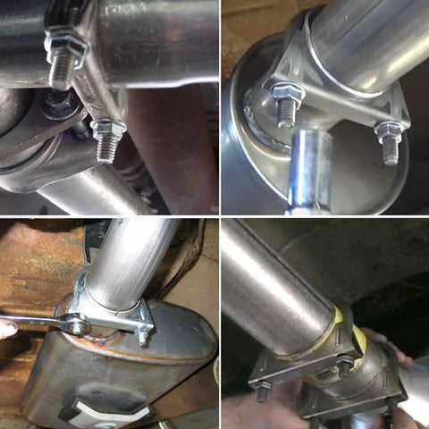 Heavy Duty 1.25 Inch Exhaust Clamps U Bolt Saddle Type Stainless Steel with Anti Corrosion Black Finish installation