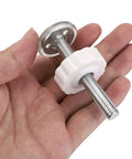 Heavy Duty M10 Gate Adapters 4 Pack Threaded Spindle Rod Connector Kit in hand, featuring metal and rubber components.