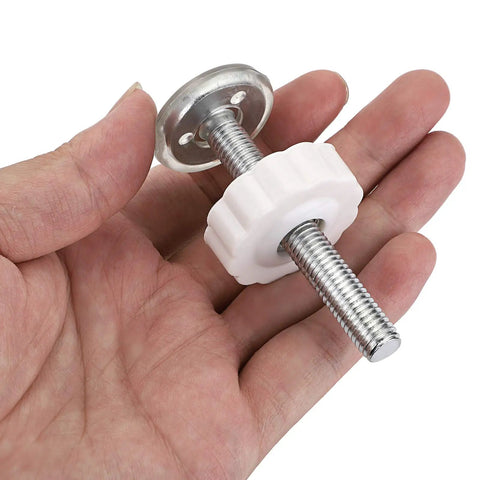 Heavy Duty M10 Gate Adapters 4 Pack Threaded Spindle Rod Connector Kit in hand, featuring metal and rubber components.