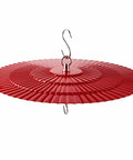 Two Pack 11.5 Inch Metal Bird Feeder Rain Guard With Red Umbrella Dome Shield Weather Baffles