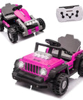 2 In 1 Ride On Truck And Go Kart For Kids, 12V Battery Powered Ride On Car with Remote Control, pink, dual mode vehicle