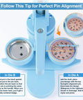 2 In 1 Button And Magnet Maker Machine Kit 58mm DIY Badge And Fridge Magnet Creator Bundle With 50 Badge Parts And 50 Magnet Making Supplies For Easy Custom Badges At Home, blue plastic press close-up