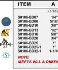 Dead Nuts 316 Stainless Steel Turnbuckle Body 3 8 Inch X 6 Inch Marine Grade Rigging Hardware dimensions chart.