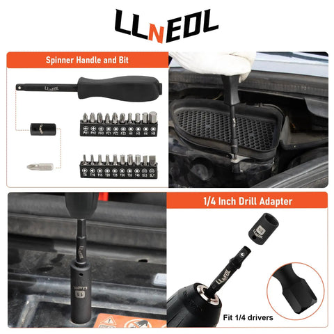 Beefy One Quarter Inch Drive Impact Socket Set With Eighty Three Pieces Metric And SAE From Four To Fifteen Millimeters And Five Thirty Two To Nine Sixteen Inches, Six Point CR-V Deep And Shallow Sockets With Seventy Two Tooth Ratchet, E Torx, For in use