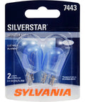 Two Pack 7443 Mini Bulbs With Brighter Whiter Light For Daytime Running Lights DRL And Back Up Reverse Lights in packaging