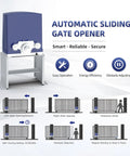 Heavy Duty 1400 Lb Automatic Sliding Gate Opener For Gates Up To 40 Feet, Chain Drive Electric Gate Motor with features