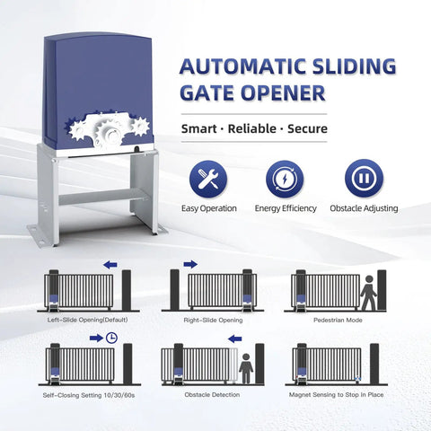 Heavy Duty 1400 Lb Automatic Sliding Gate Opener For Gates Up To 40 Feet, Chain Drive Electric Gate Motor with features