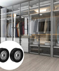 Sliding Barn Door Wheel Nylon Pulley With U Groove For Cabinet Closet And Window Doors 1.06 Inch Roller Bearing shown in closet