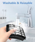 Pro Grade Shark Navigator Lift Away Vacuum Filter Replacement Kit being washed under running water in a sink
