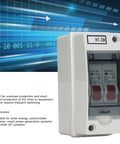 16A DC Miniature Circuit Breaker For DIN Rail Mount 2 Pole Leakage Protector In Outdoor Waterproof Distribution Box With Transparent Cover