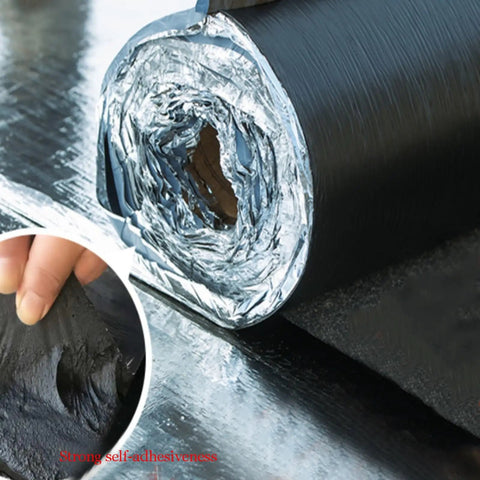 Premium Ultra Heavy Duty Self Adhesive Waterproof Roof Patch Tape For Asphalt Shingles And Leaks Hella Tough Outdoor Sealing Roll, roll open view.