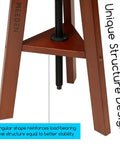 Triangular base detail of Wooden Drafting Stool With Adjustable Height For Artists Studio And Home Workspace