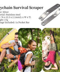 Stainless Steel Pocket Bar EDC Tool Set, Mini 3 Inch Crank Crowbars displayed with outdoor camping and hiking scenes.