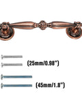 Five Pack Bronze Vintage Cabinet Handles With Antique Copper Finish, 5 Inch Hole Centers, 6.5 Inch Length, bolts included